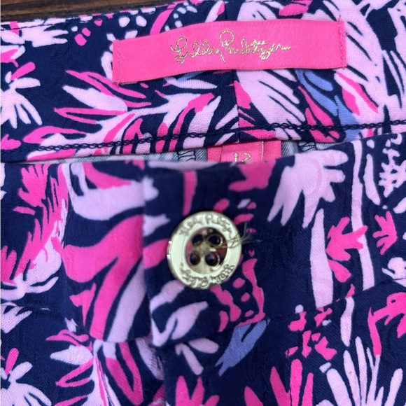 Lilly Pulitzer Kelly Skinny Ankle Pants In Bright Navy Swing Of Things Sz 12 - Picture 4 of 6